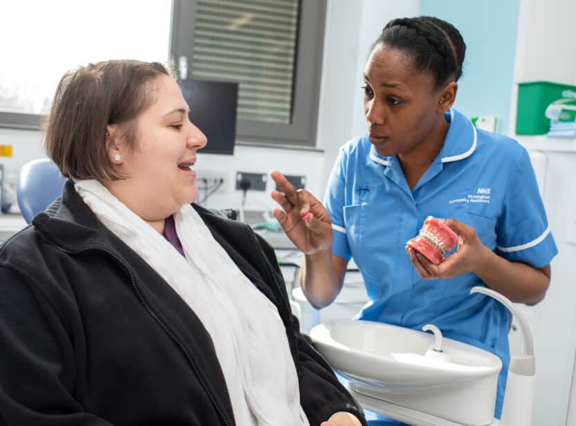 Dental Nurse with Orthodontic patient